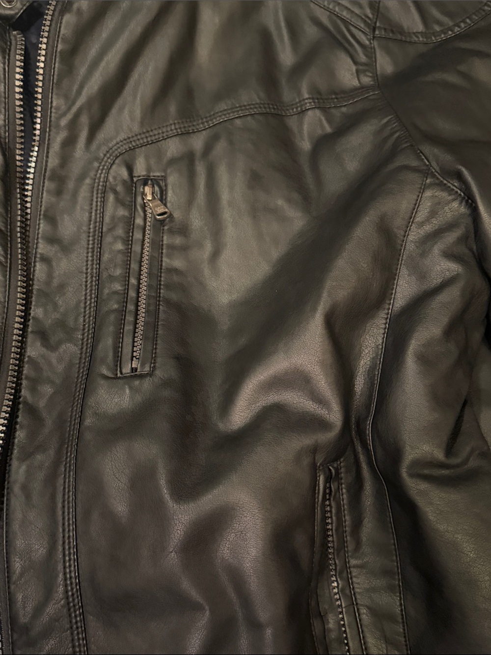 Calvin Klein Men's Black Leather Jacket Size XXL NWT - Picture 4 of 5